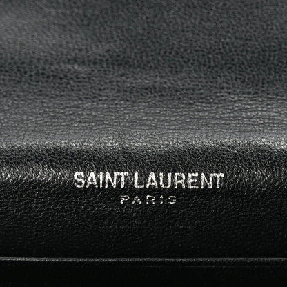 Saint Laurent Lambskin Y Quilted Monogram Small Loulou Envelope Wallet Black 6 of 7