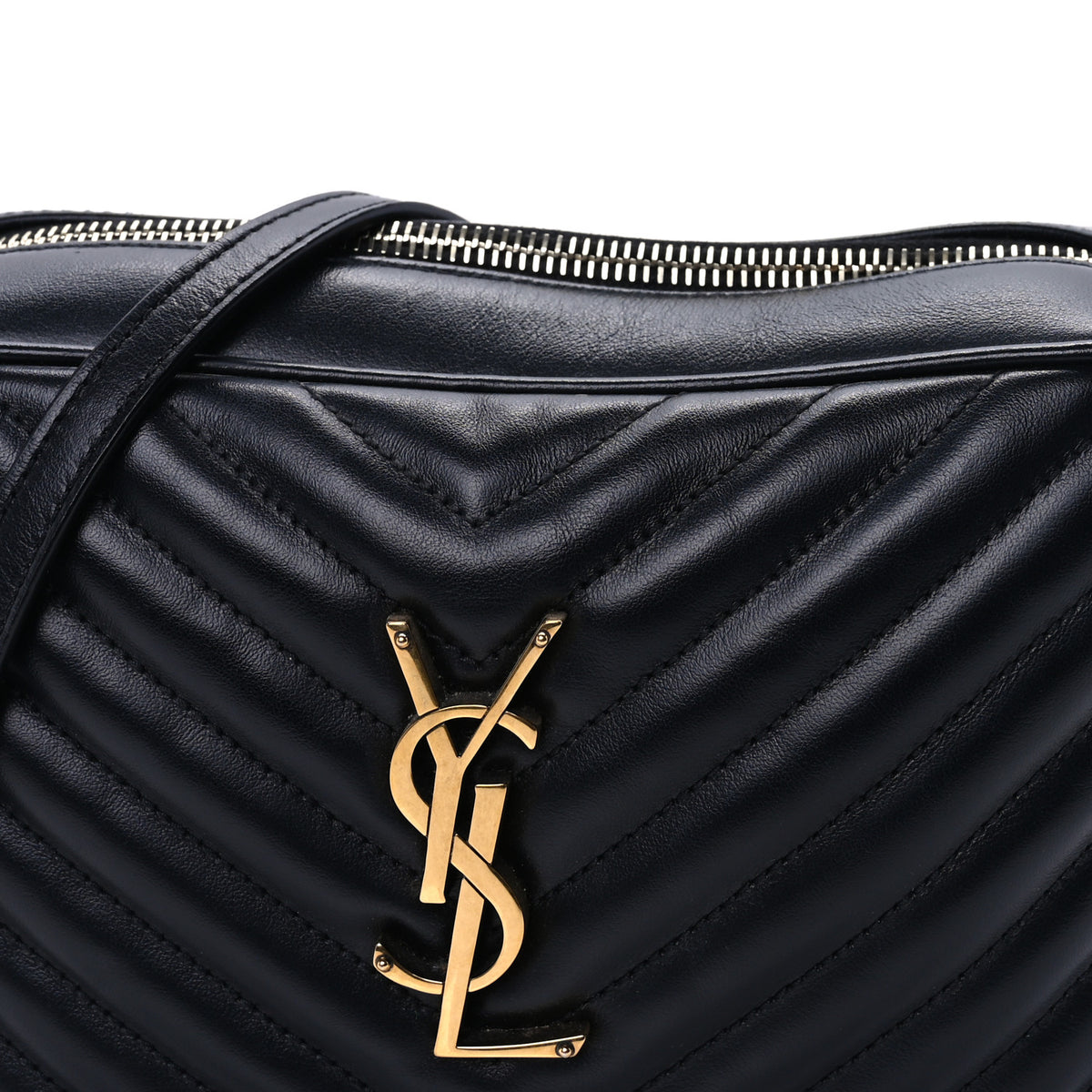 Saint Laurent Calfskin Matelasse Monogram Lou Camera Bag  Black 6 of 8
