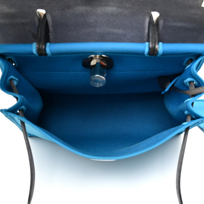 Hermes Vache Hunter Toile Herbag Zip 31 PM Bleu Zanzibar Bleu Indigo 6 of 25