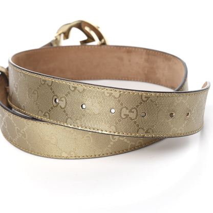 Gucci Imprime Monogram Interlocking G Belt 85 34 Champagne 3 of 6