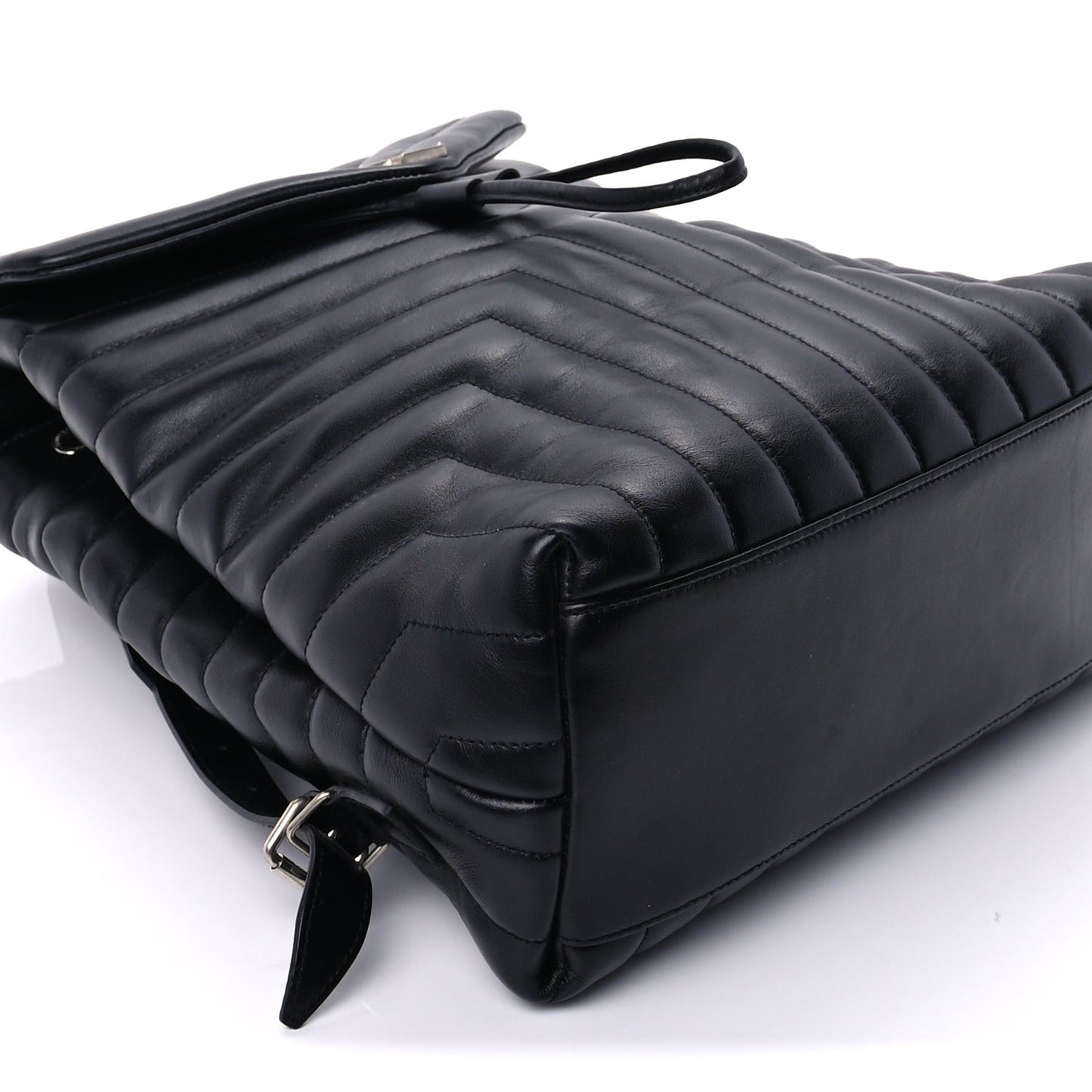 Calfskin Y Quilted Monogram Medium Loulou Backpack  Black