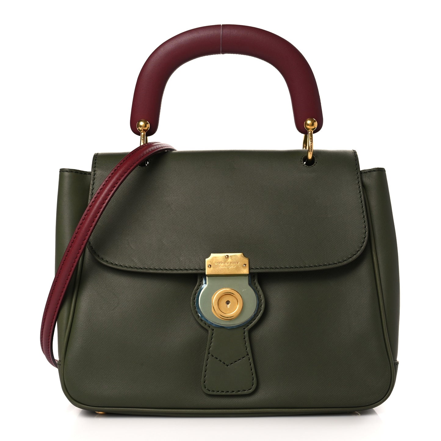 Trench Calfskin Medium DK88 Top Handle Bag Moss Green