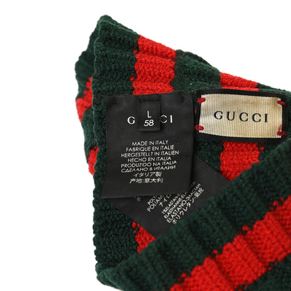 Gucci Wool Web Headband L Green Red 5 of 6