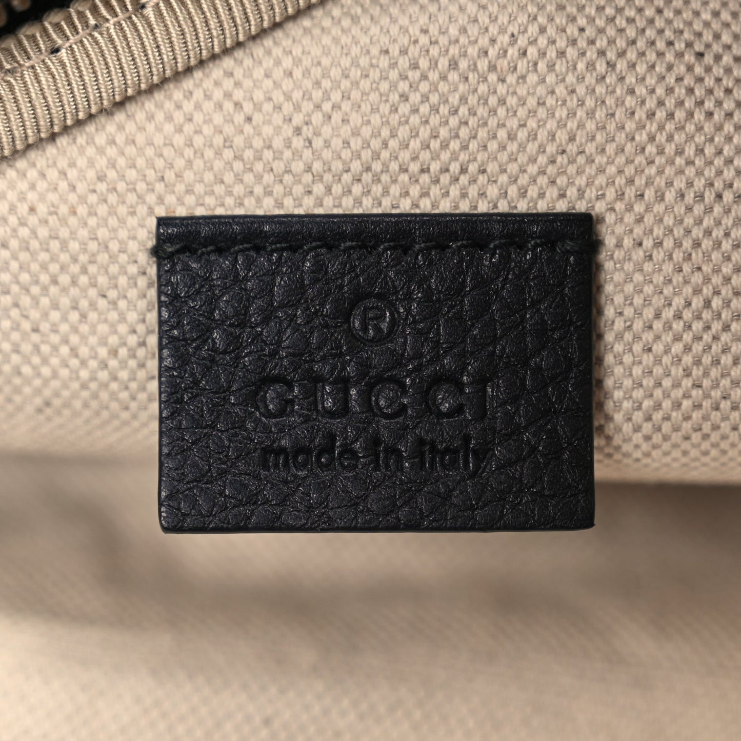 Grained Calfskin Logo Belt Bag Black