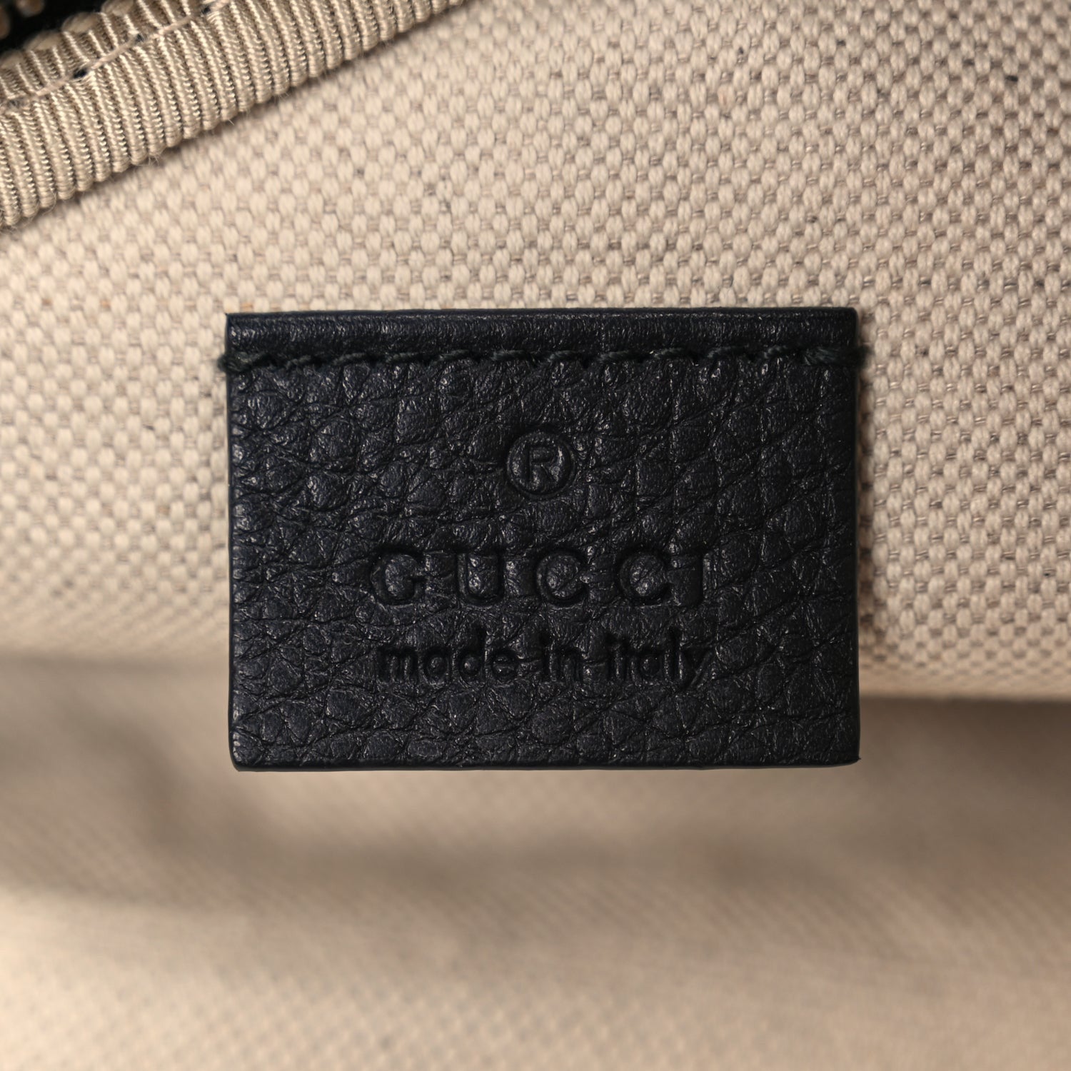 Gucci Grained Calfskin Logo Belt Bag Black 5 of 9