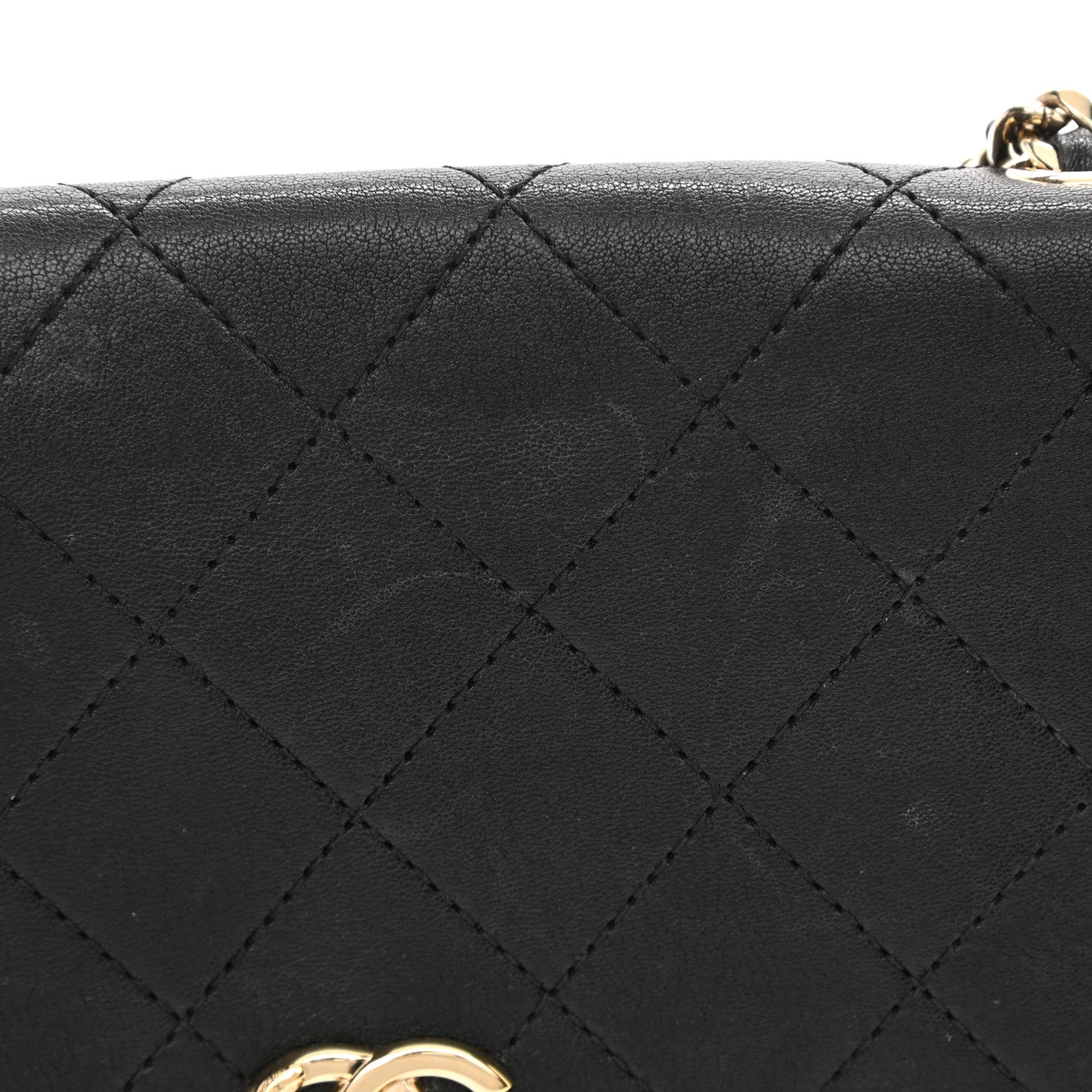 Chanel Goatskin Stitched Casual Trip Single Flap Black 16 of 19