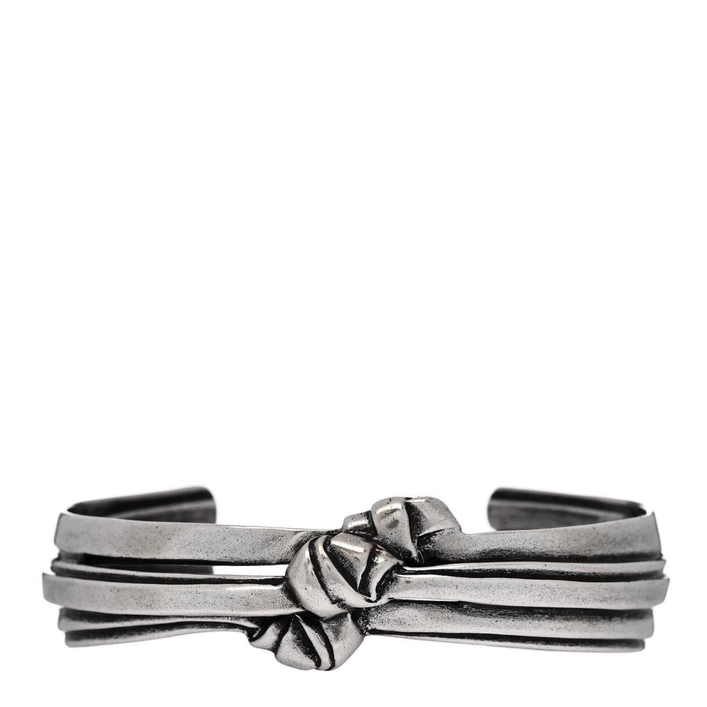 Brass Knot Cuff L Silver
