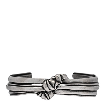 Saint Laurent Brass Knot Cuff L Silver 1 of 6
