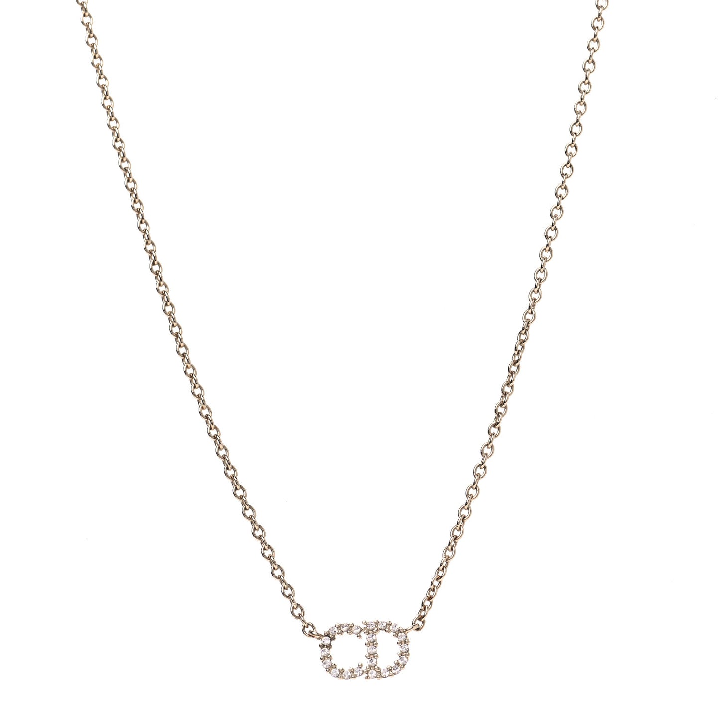 Metal Crystal Clair D Lune Necklace Gold