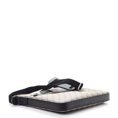 Gucci GG Supreme Monogram Flat Messenger Bag Black 4 of 7