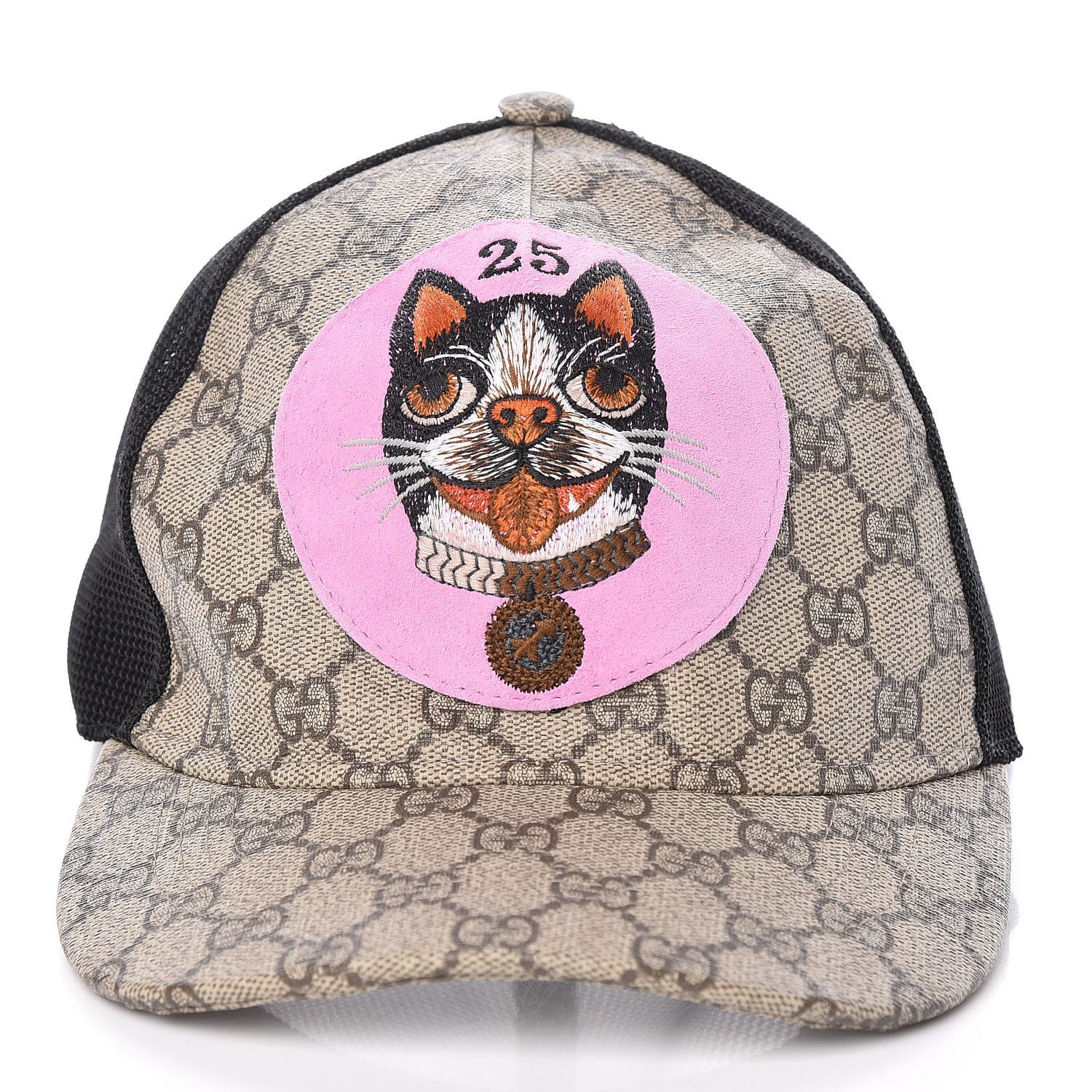 Gucci GG Supreme Monogram Bosco Patch Baseball Hat M Beige Malva 3 of 8