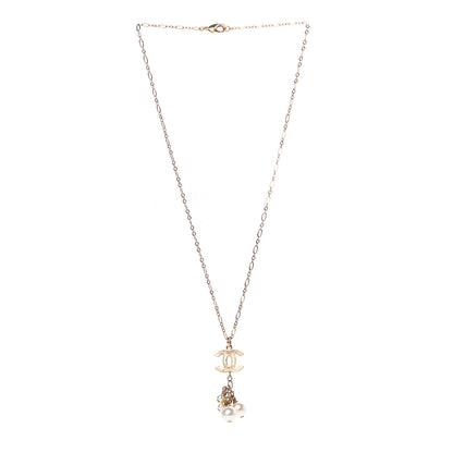 Chanel Pearl CC Logo Drop Necklace Gold 3 of 4