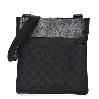 Gucci GG Monogram Messenger Crossbody Bag Black 1 of 12