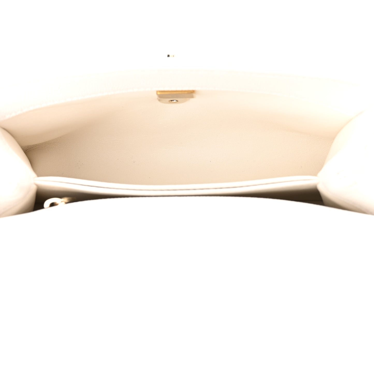 Caviar Quilted Mini Coco Handle Flap White