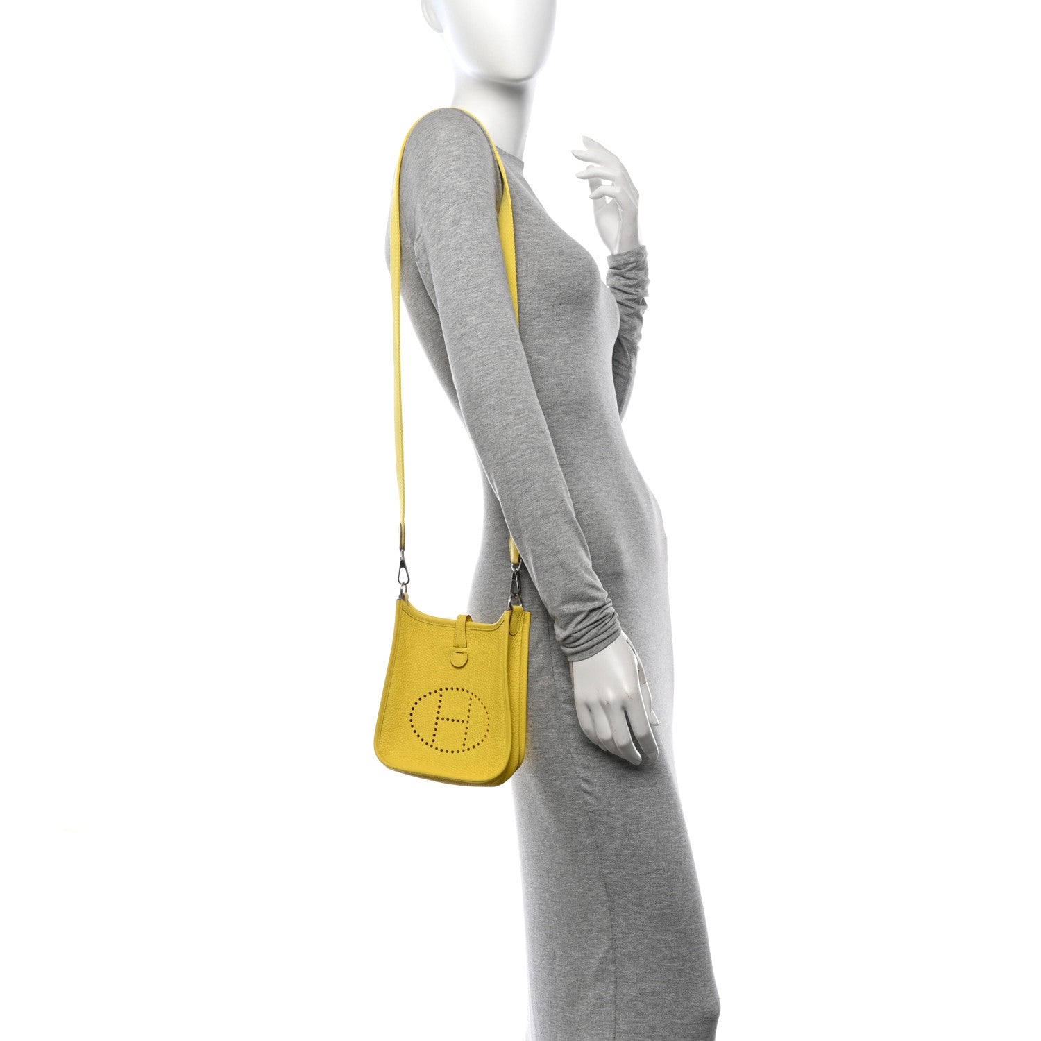 Hermes Taurillon Clemence Evelyne TPM Lime 2 of 11