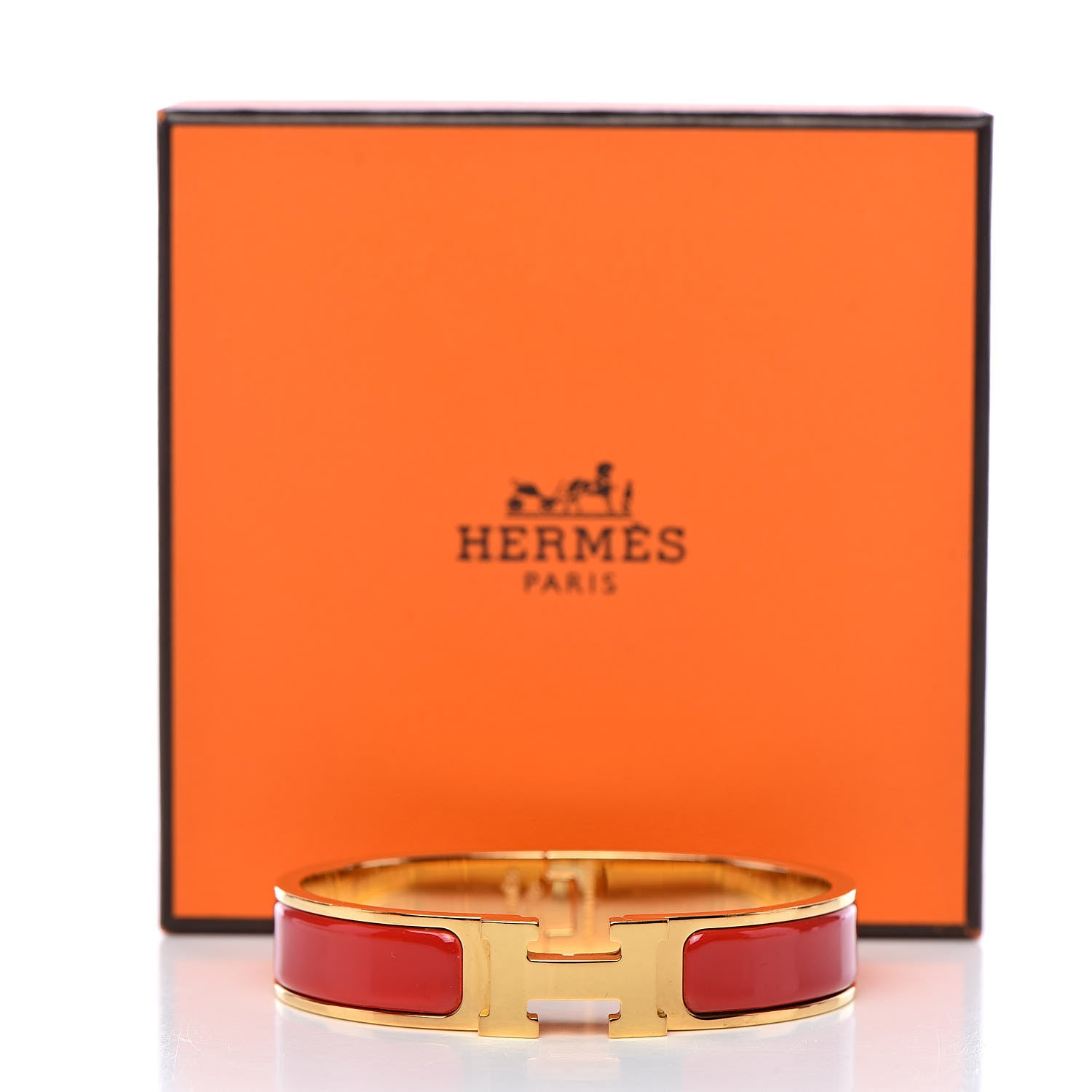 Hermes Enamel Narrow Clic Clac H Bracelet PM Red 5 of 5