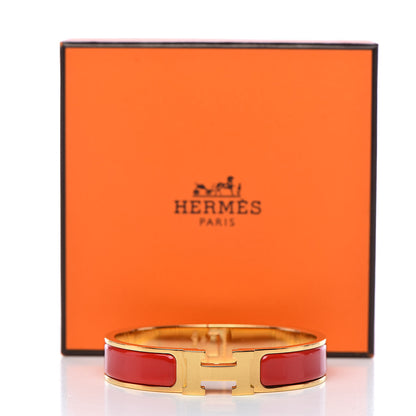 Hermes Enamel Narrow Clic Clac H Bracelet PM Red 5 of 5