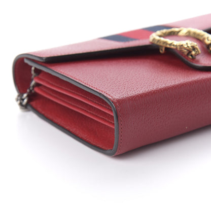 Gucci Calfskin Web Mini Dionysus Chain Wallet Hibiscus Red 8 of 9