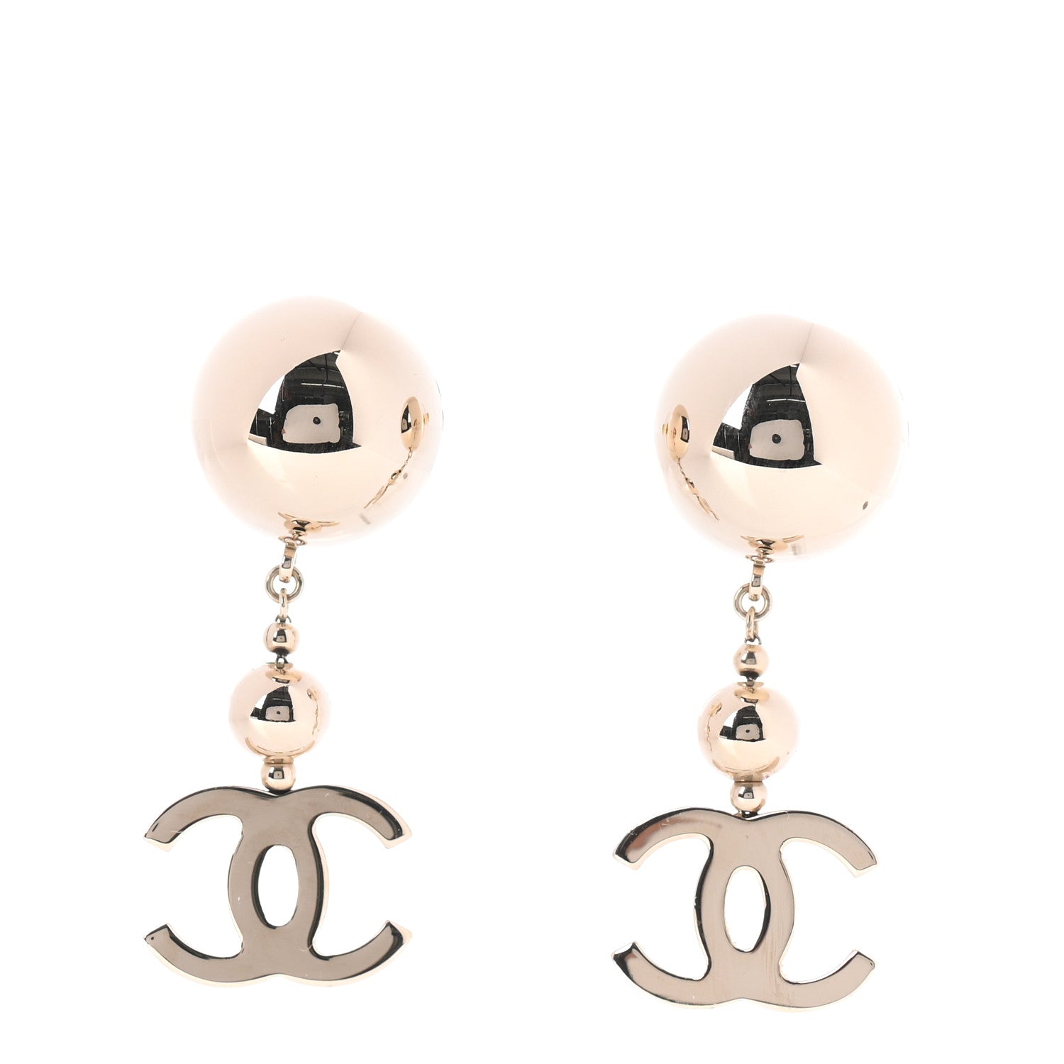 Chanel Metal CC Drop Earrings Gold 1 of 5