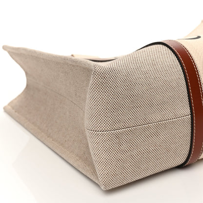 Chloe Cotton Calfskin Large Woody Ribbon Tote White Brown 9 of 10