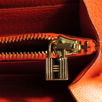 Hermes Chevre Mysore Kelly Longue Wallet Orange 18 of 18