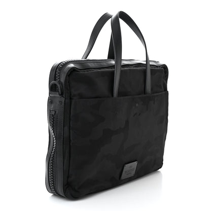 Valentino Garavani Nylon Camouflage Travel Briefcase Black 3 of 10