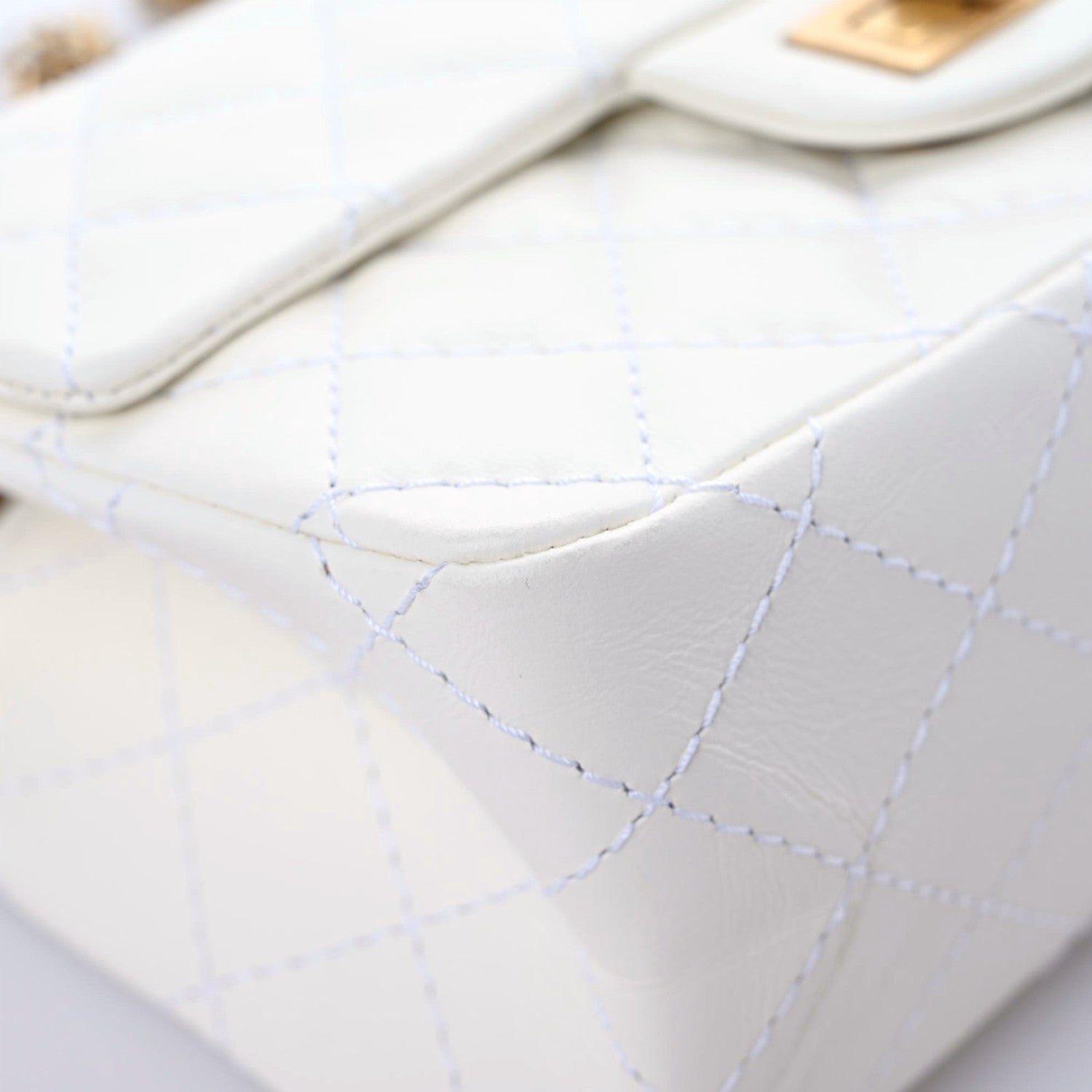 Chanel Aged Calfskin Quilted 2.55 Reissue Mini Flap White 5 of 12