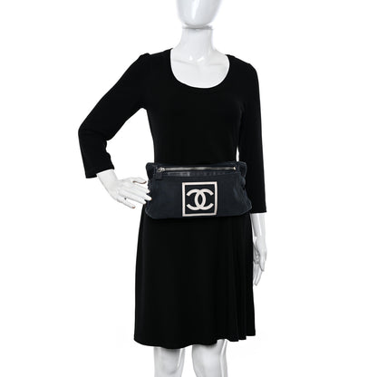 Chanel Canvas Sport Logo Waist Belt Bag Navy 2 of 11