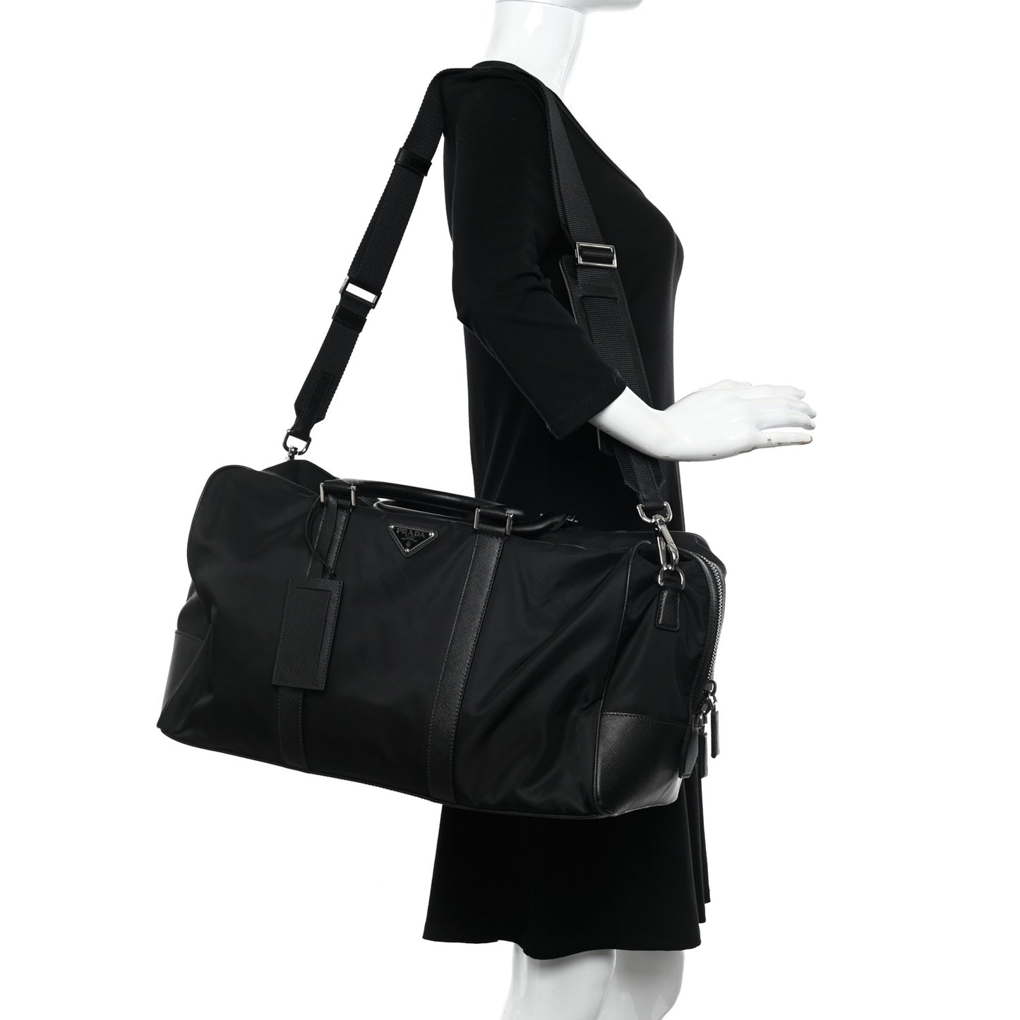 Re-Nylon Saffiano Duffle Bag Black