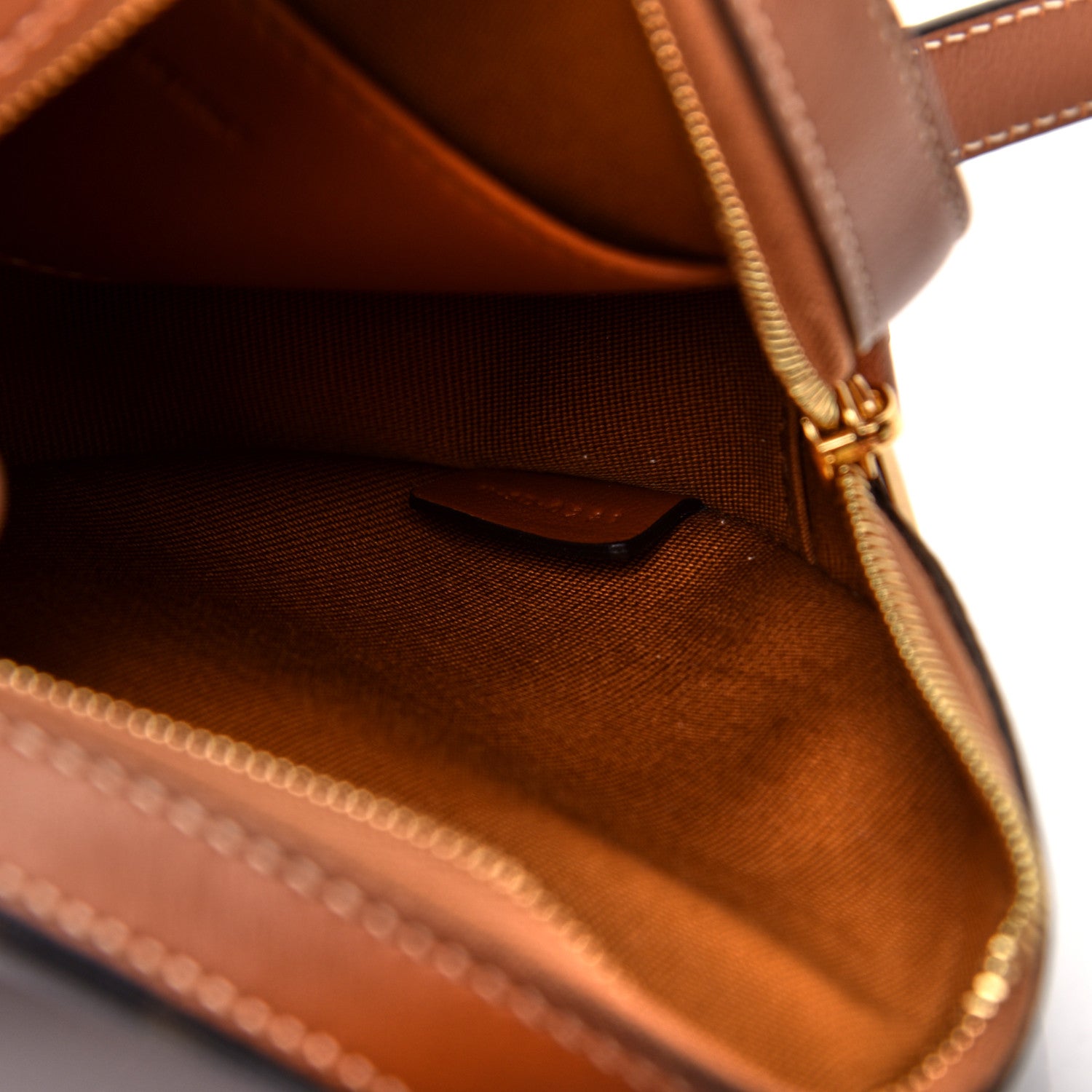 Celine Lambskin Triomphe Canvas Round Purse On Strap Black Tan 9 of 9