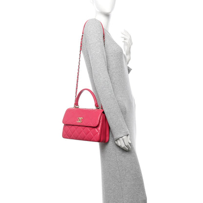 Chanel Lambskin Quilted Small Trendy CC Flap Dual Handle Bag Dark Pink 2 of 7