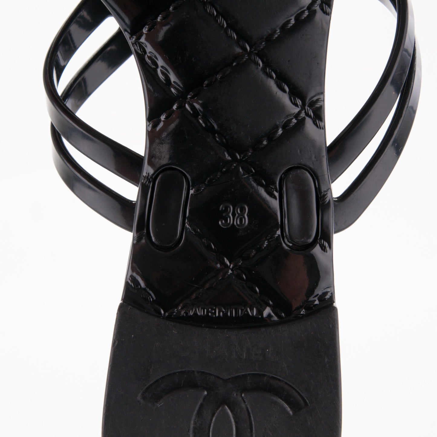 Jelly Camellia Thong Sandals 38 Black Ivory