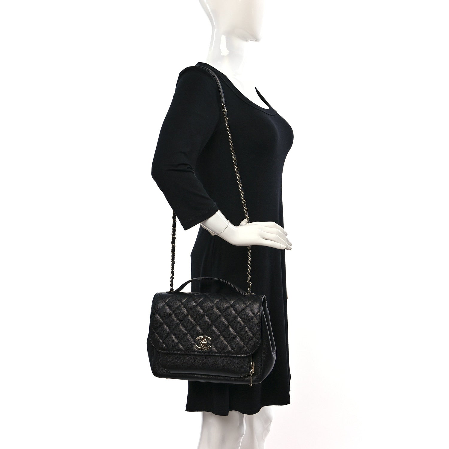 Chanel Caviar Quilted Large Business Affinity Flap Black 2 of 12