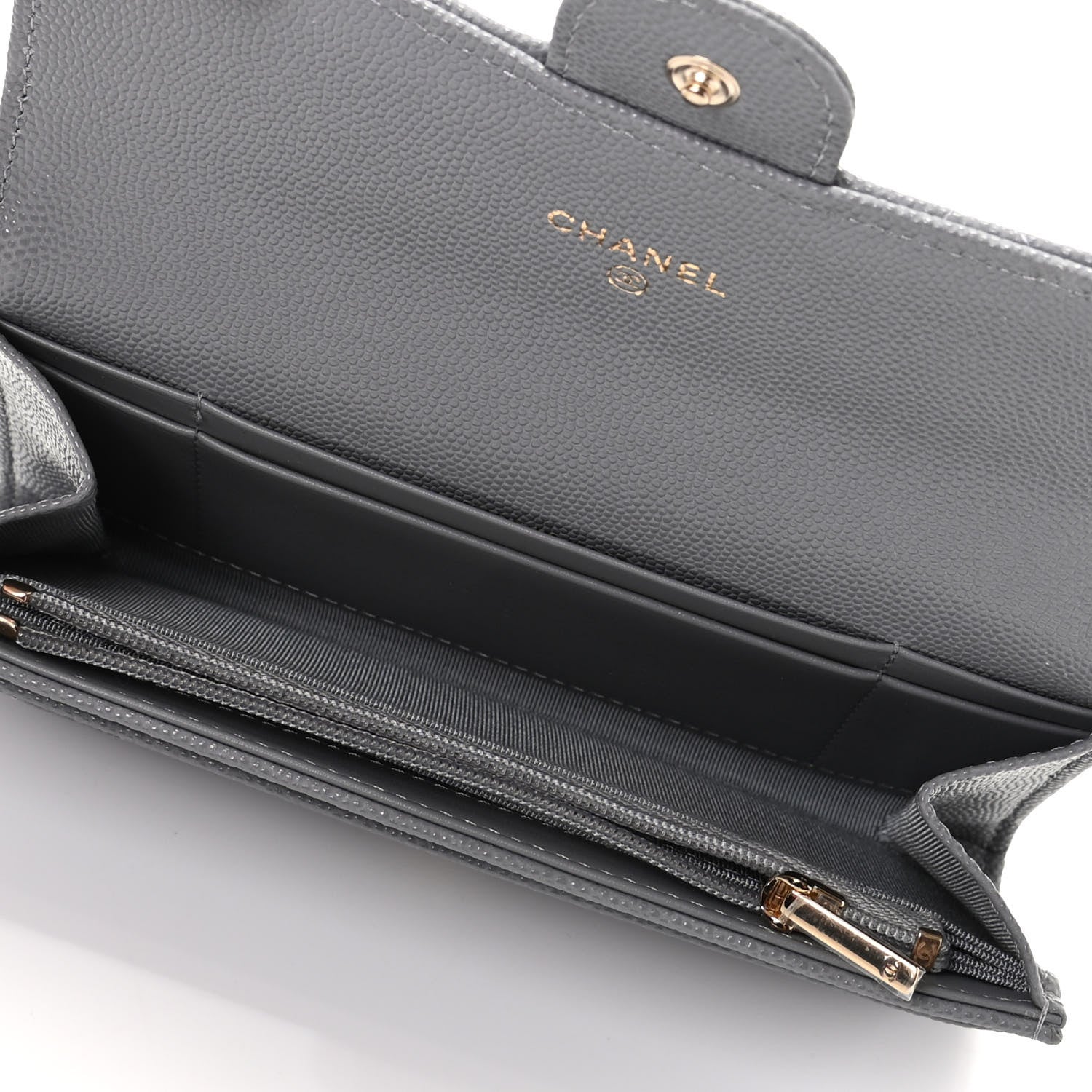 Chanel Caviar Quilted Medium Flap Wallet Grey 5 of 8