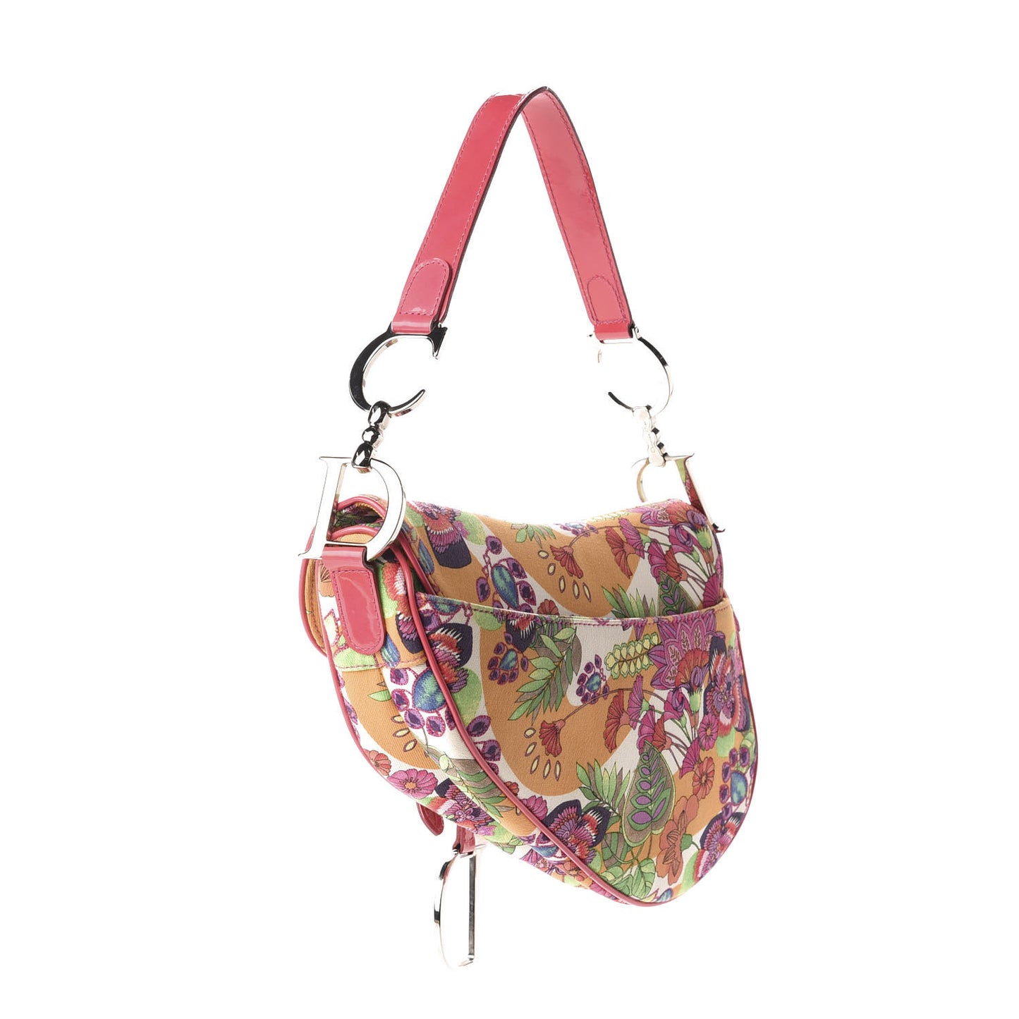 Canvas Floral Saddle Bag Multicolor