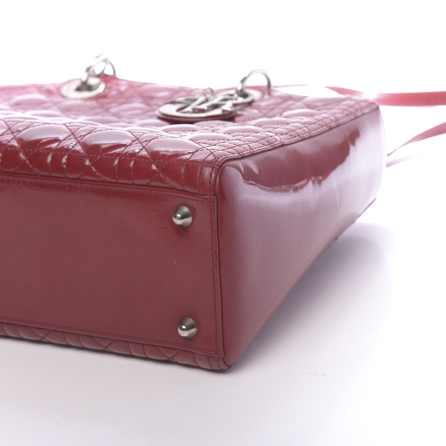 Patent Cannage Large Lady Dior Red