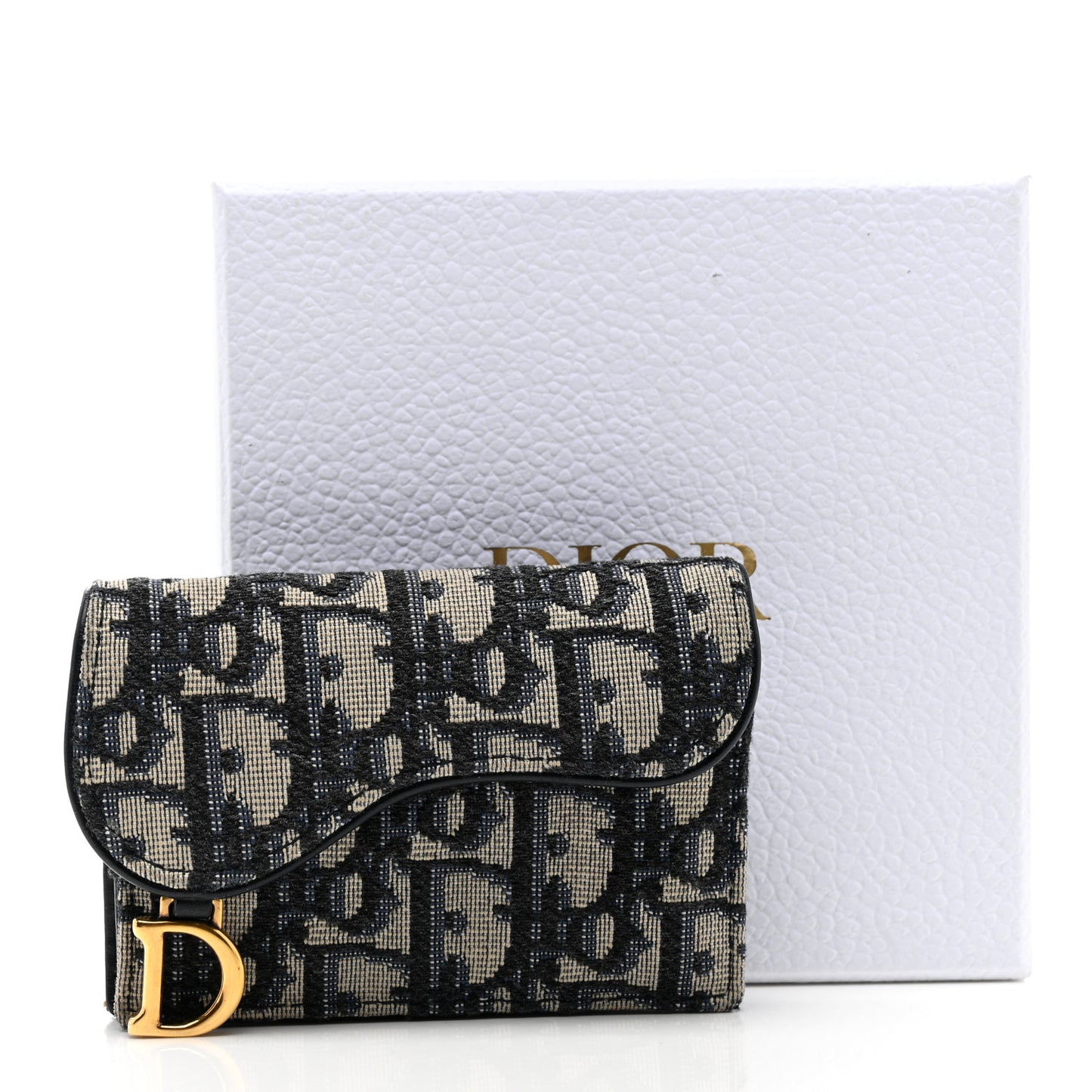 Oblique Saddle Card Holder Blue