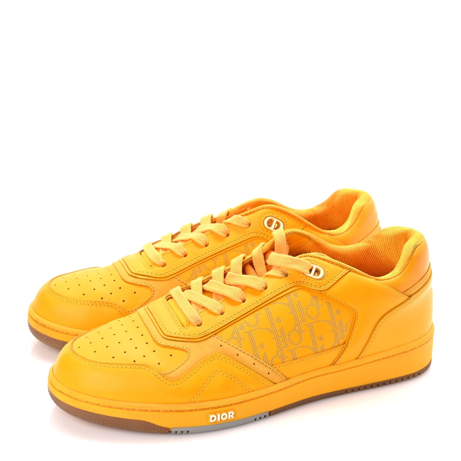 Christian Dior Smooth Calfskin Oblique Galaxy Mens B27 Low Top Sneakers 45 Yellow 3 of 10