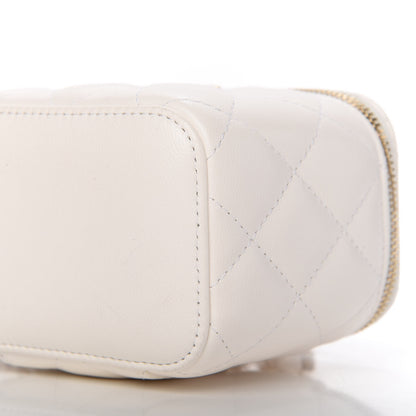 Chanel Lambskin Quilted My Chanel Lady Vanity Case With Chain White 7 of 11