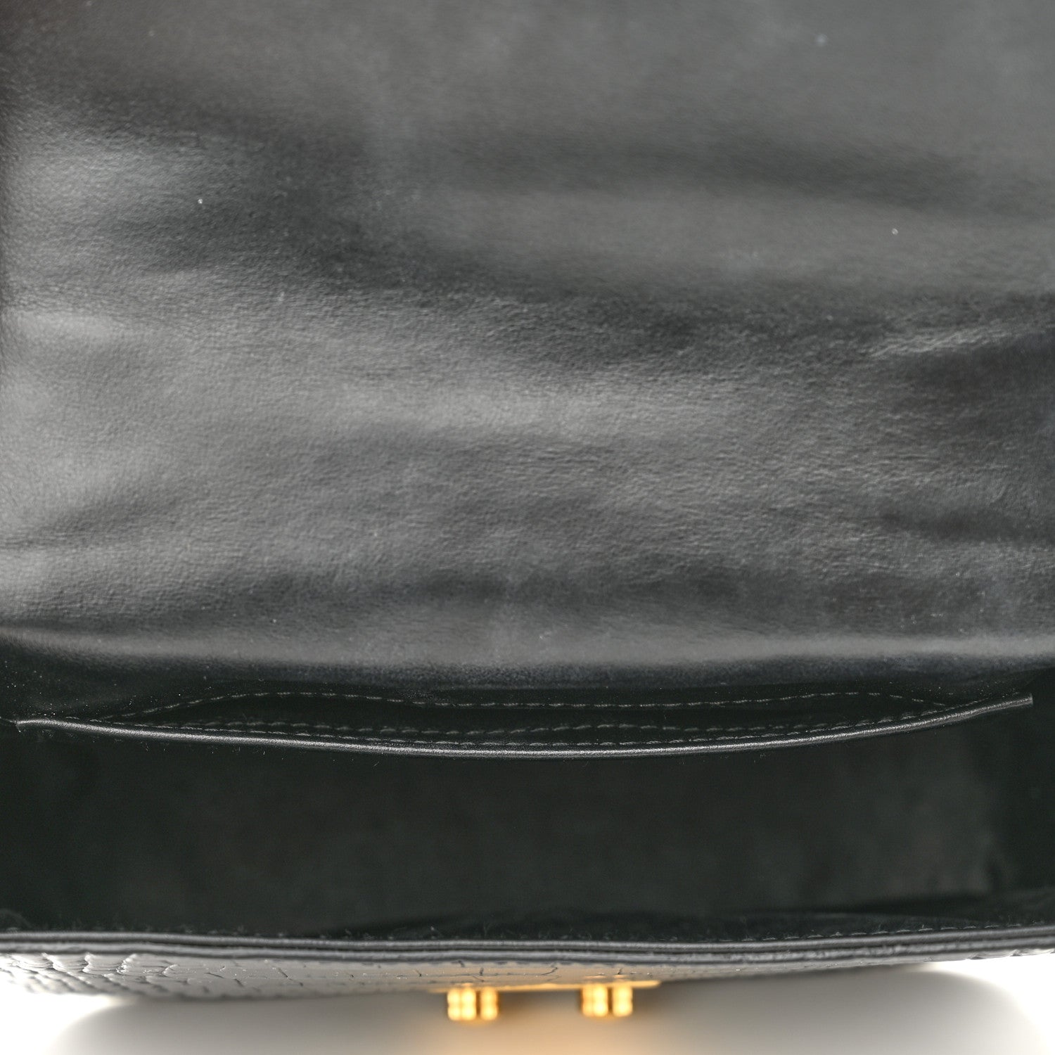 Miu Miu Crocodile Print Calfskin Top Handle Bag Black 5 of 9