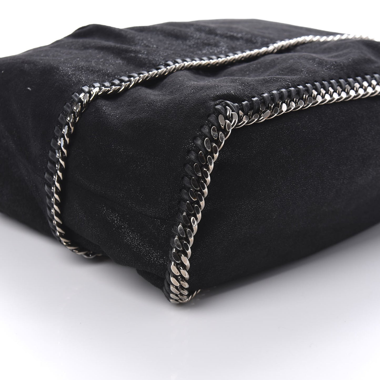 Chamois Shiny Dotted Falabella Bucket Bag Ruthenium