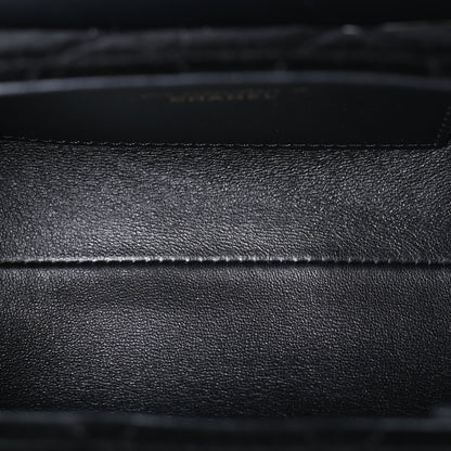 Chanel Velvet Quilted Mini Top Handle Flap  Black 5 of 7