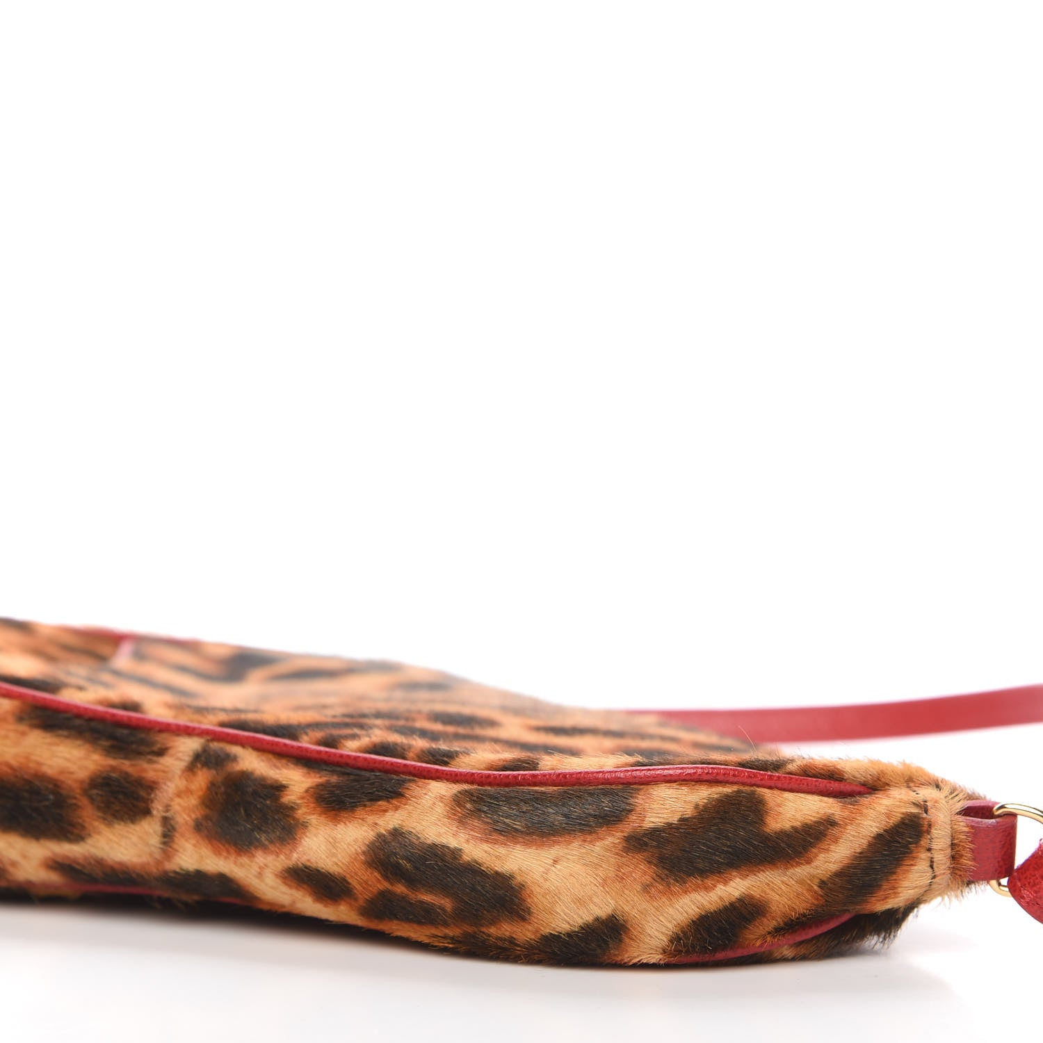 Christian Dior Pony Hair Leopard Mini Saddle Bag Red 7 of 10