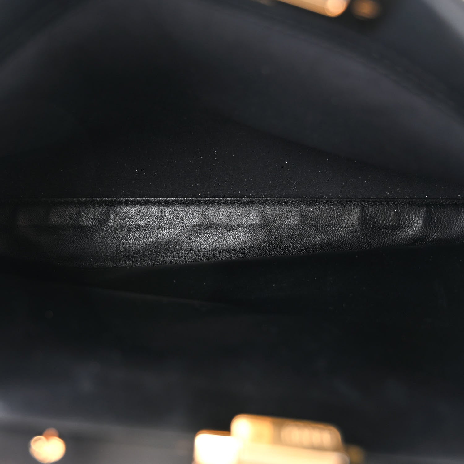 Fendi Vitello Seta Shiny Nappa Medium Peekaboo Iconic Satchel Black 5 of 11
