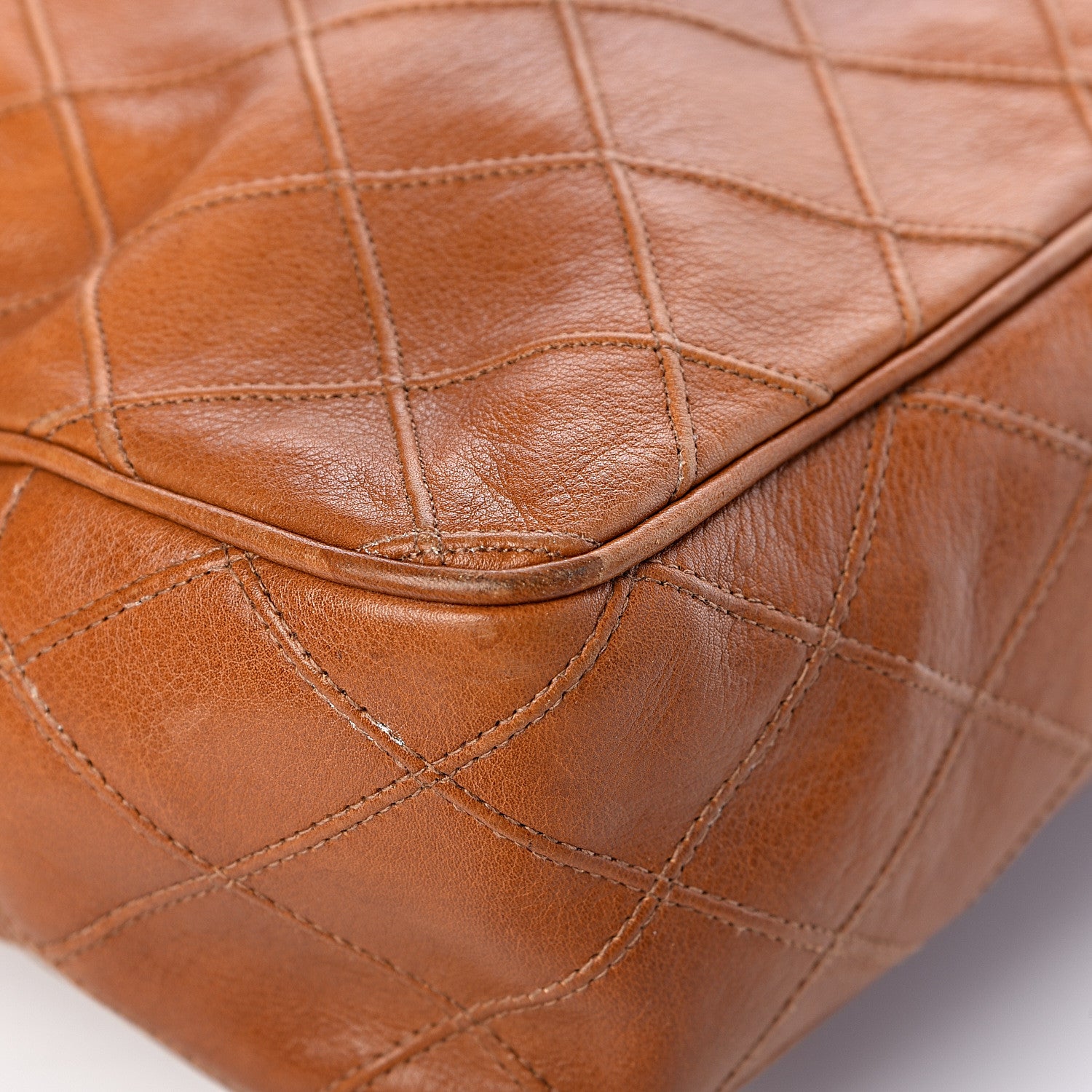 Chanel Lambskin Diamond Embossed Shopping Tote Brown 17 of 19