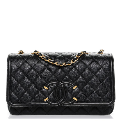 Chanel Caviar Quilted Medium CC Filigree Flap Black 1 of 7
