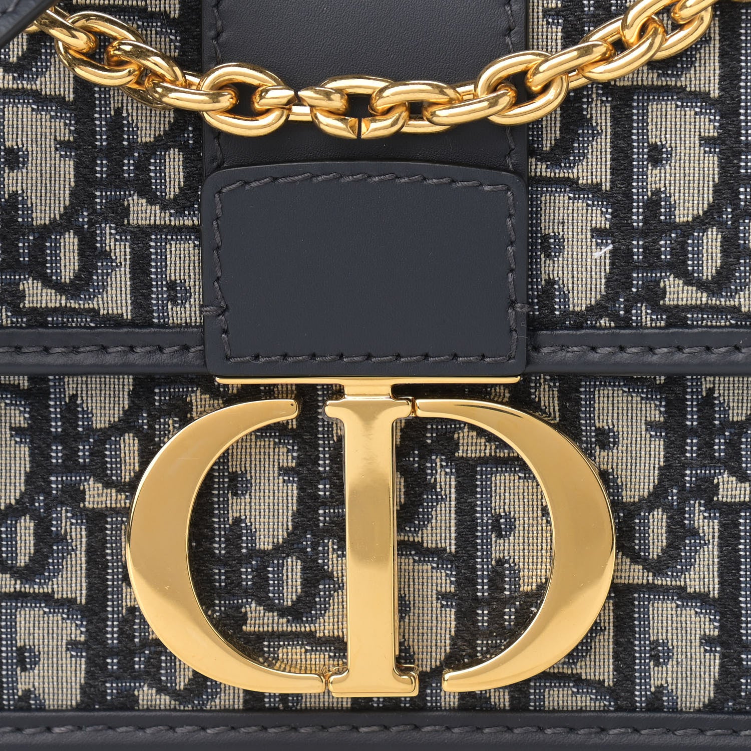Christian Dior Oblique 30 Montaigne Chain Flap Bag Blue 8 of 12