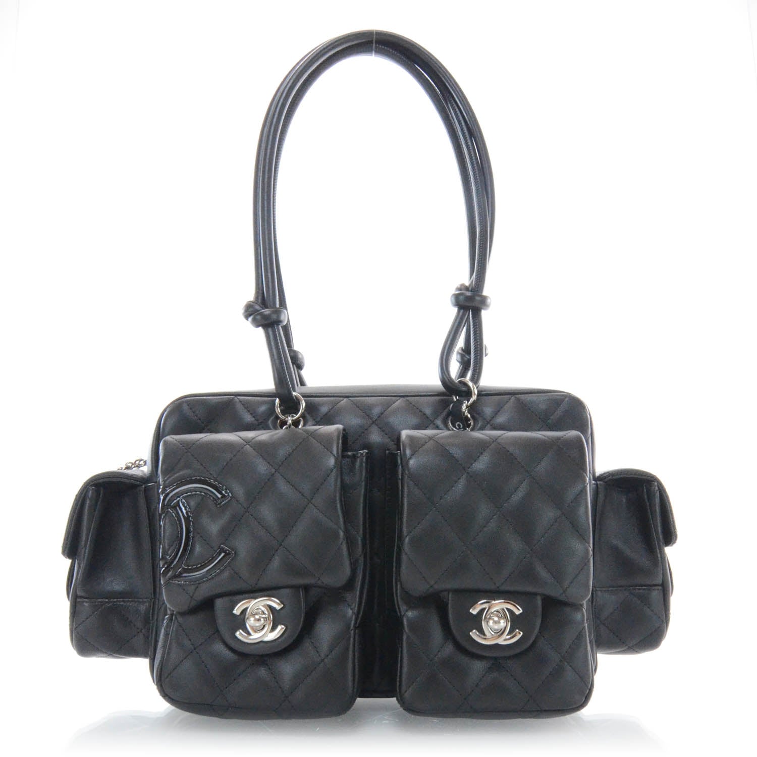 Chanel Calfskin Quilted Small Cambon Multipocket Reporter Black 1 of 9