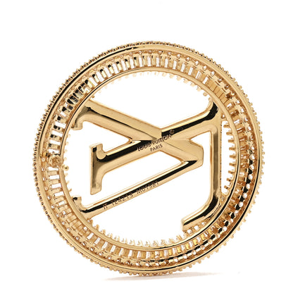 Louis Vuitton Metal Crystal Sparkling Louise Earrings Gold 4 of 5