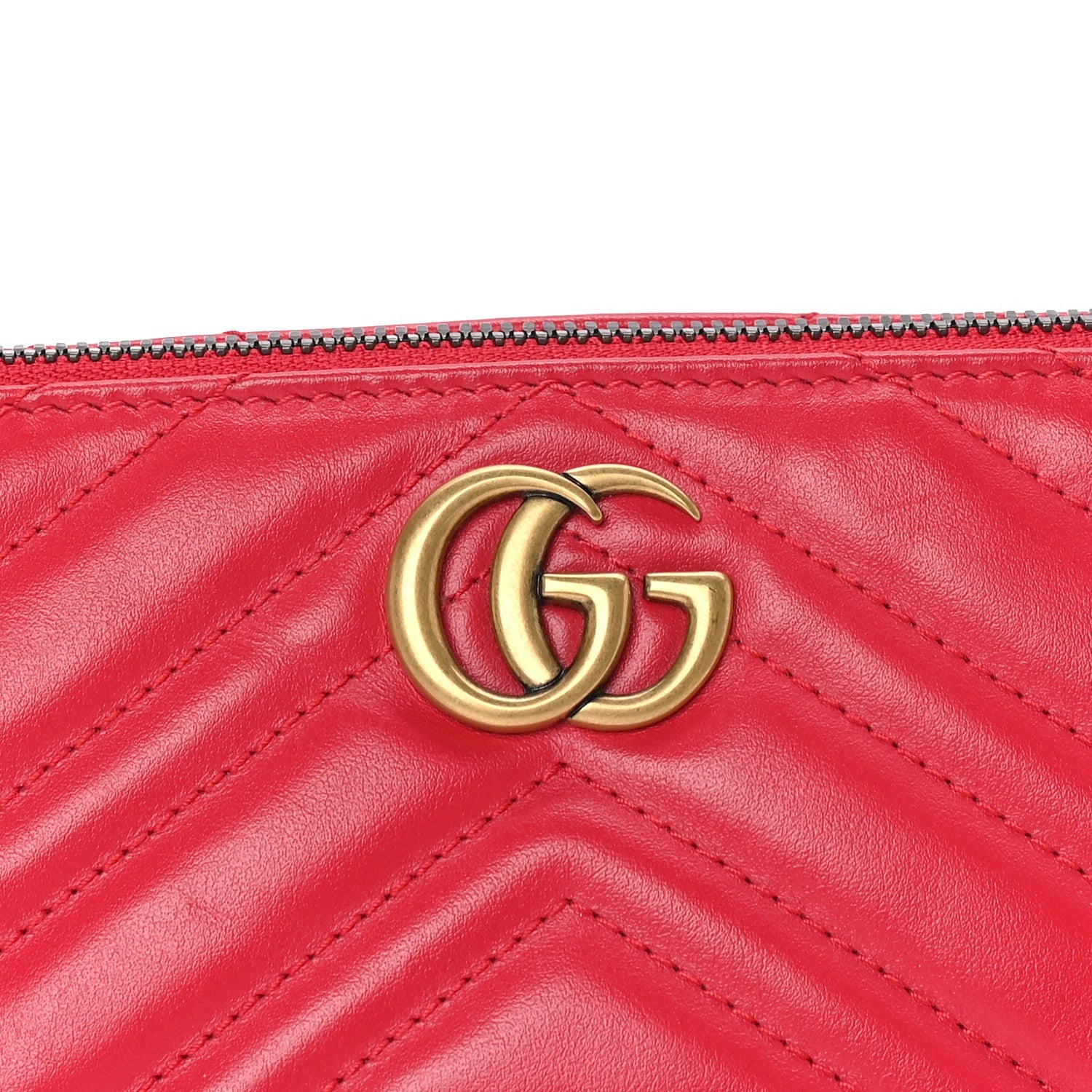 Gucci Calfskin Matelasse Chevron GG Marmont Sling Shoulder Bag  Rosso 6 of 7